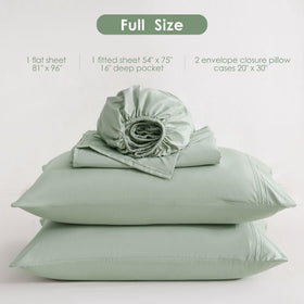 JSD Sage Green sheet set shows convenient side pocket for small items