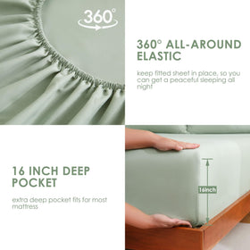 Soft microfiber texture from JSD Sage Green sheet set