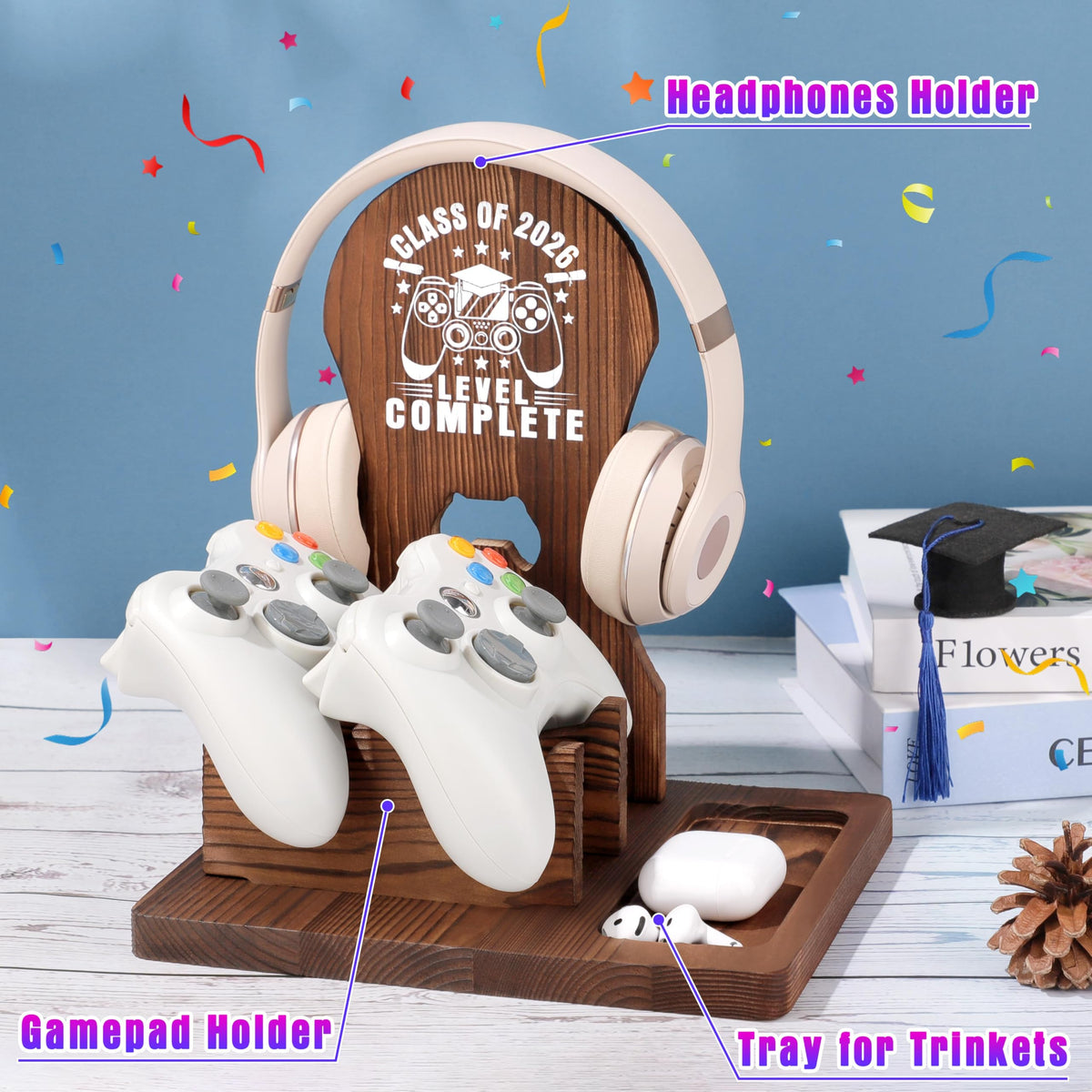 JSENGIFT graduation gift for him highlights the meaningful quote on the wooden stand.