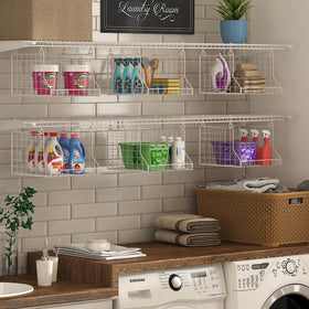 Jsskeeim rotating-hook laundry shelf for flexible item access