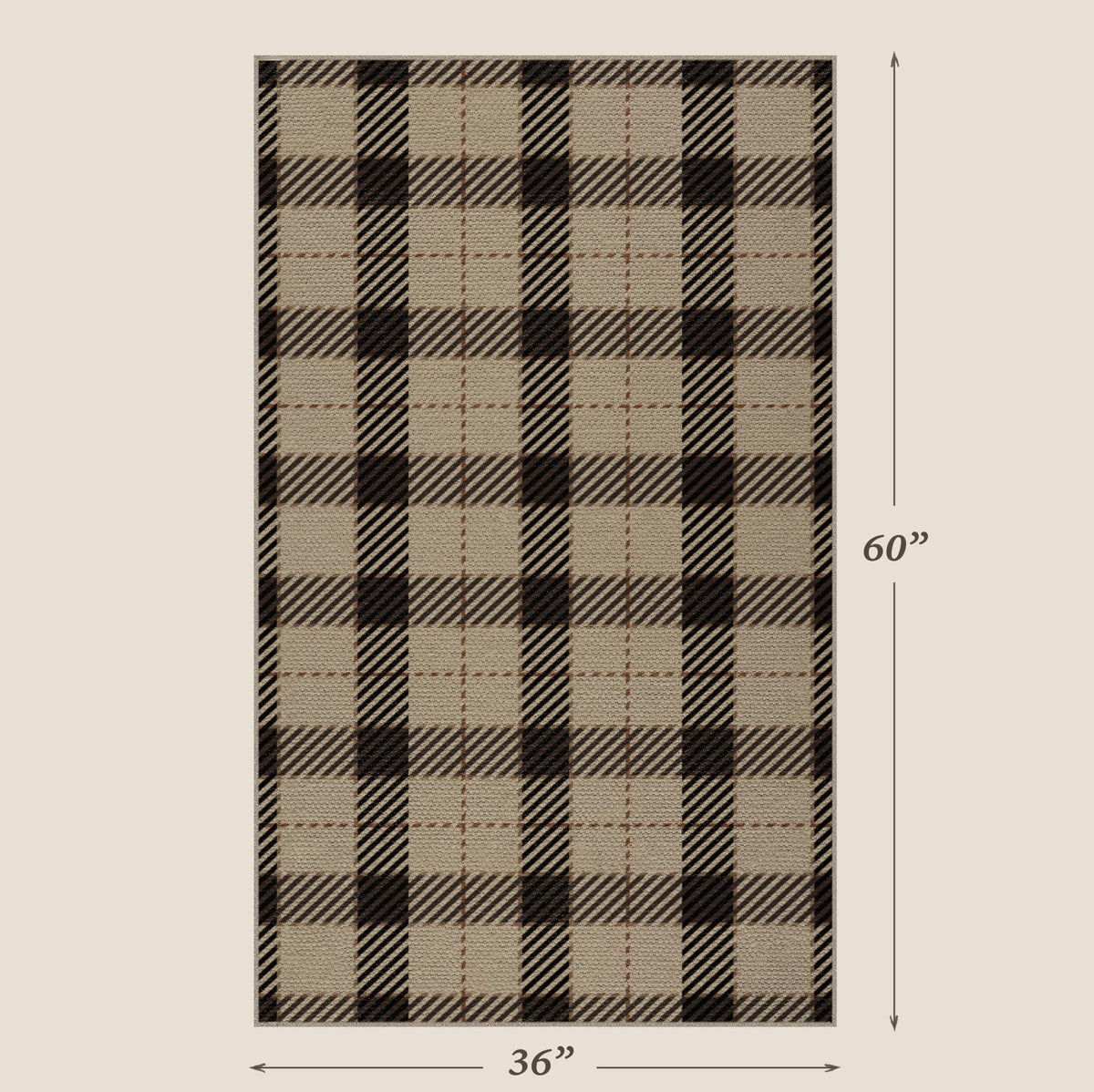 JTJ Washable Plaid Rug entryway offering easy care and daily durability