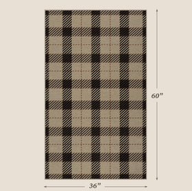 JTJ Washable Plaid Rug entryway offering easy care and daily durability
