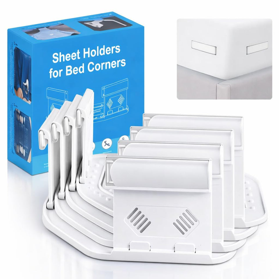 JTNFSH corner bed sheet holder under mattress for secure, taut sheets