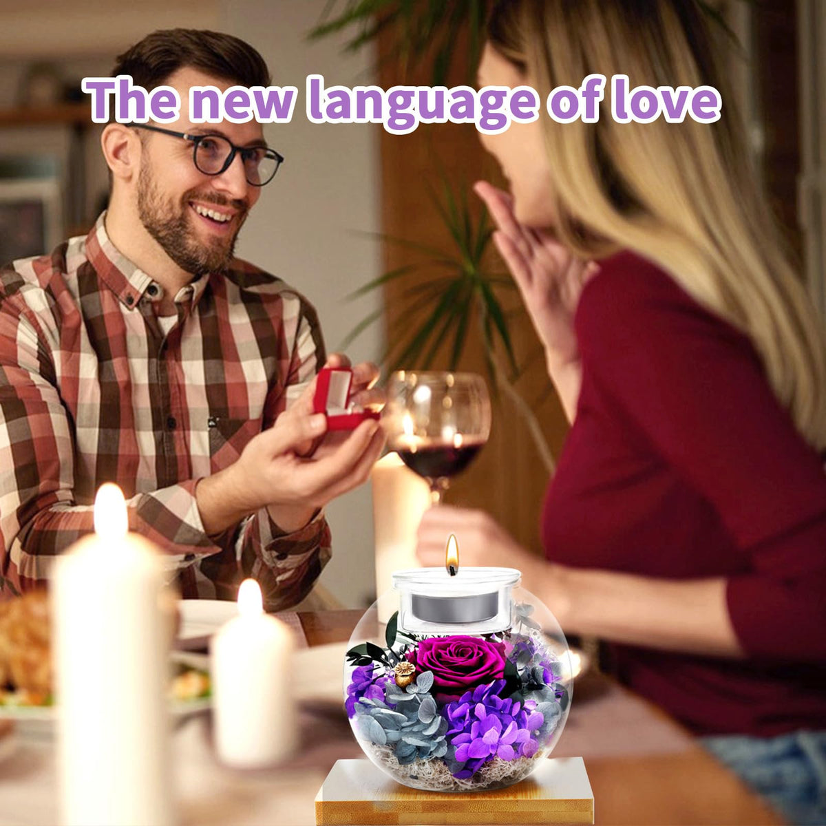 Lavender and vanilla sachets release gentle fragrance around the bouquet