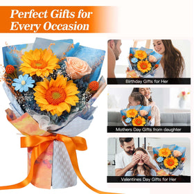 Jtoder ready-to-gift bouquet in blue packaging, perfect for mom or partner.