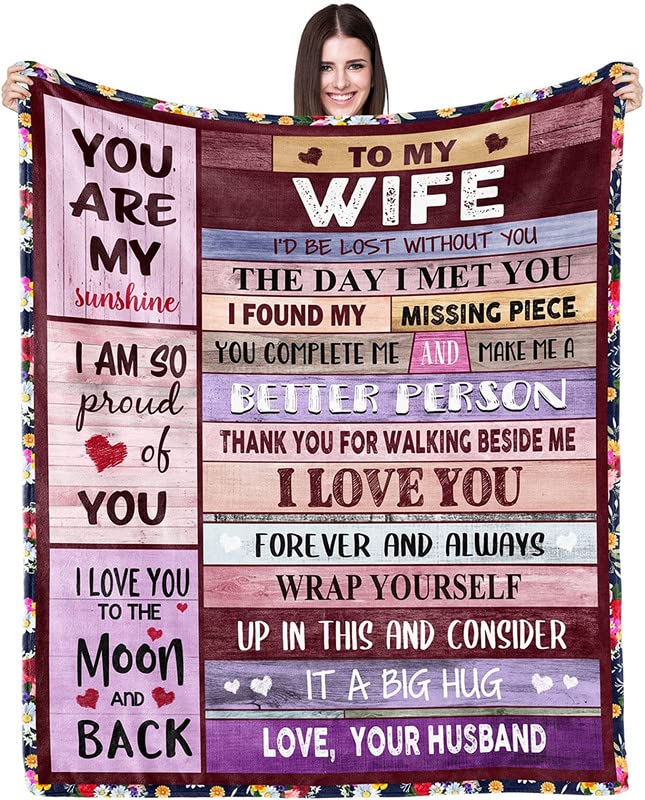 JTUOW anniversary blanket for wife with soft feel for cozy nights