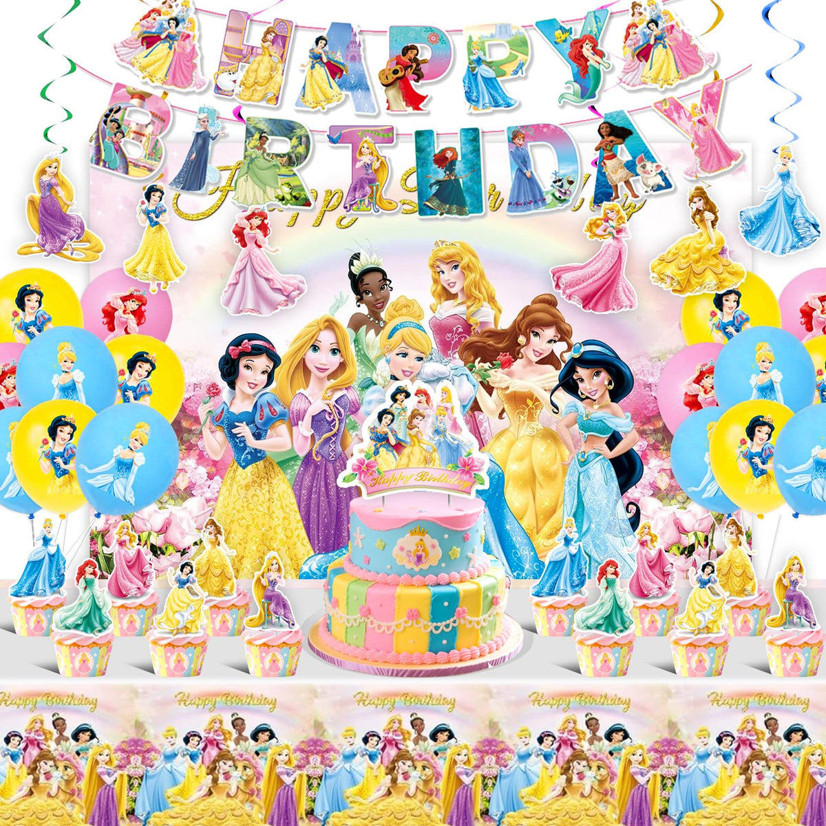 JTZHJIA princess banner adds festive flair to a birthday party décor.