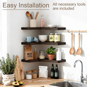 Jubilander shelves provide space for photos and keepsakes on the wall.