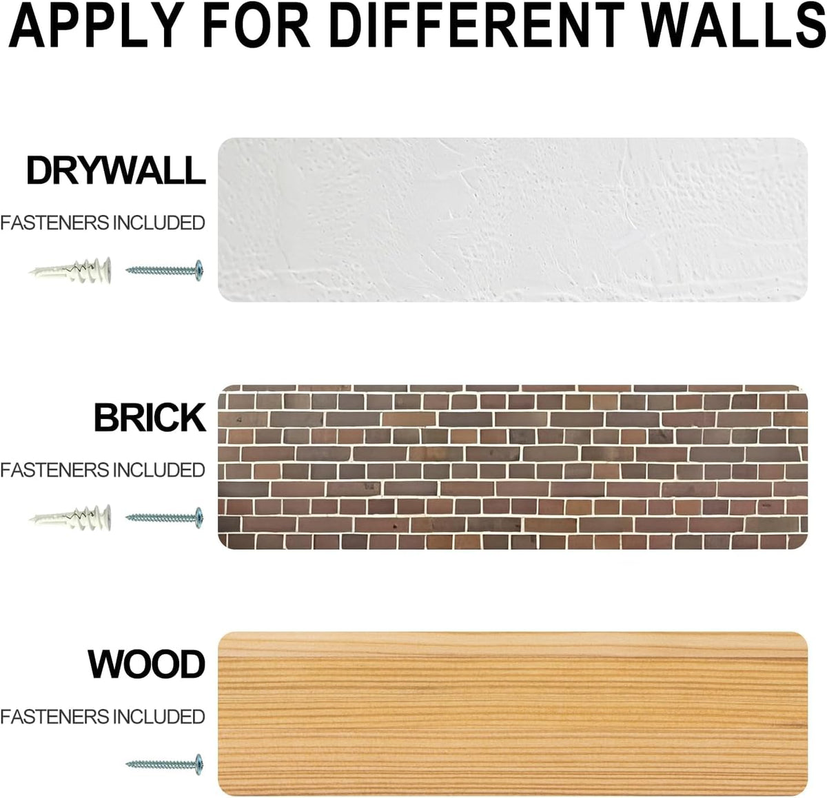 Jubilander easy-install shelves with screws for quick mounting and organized space.