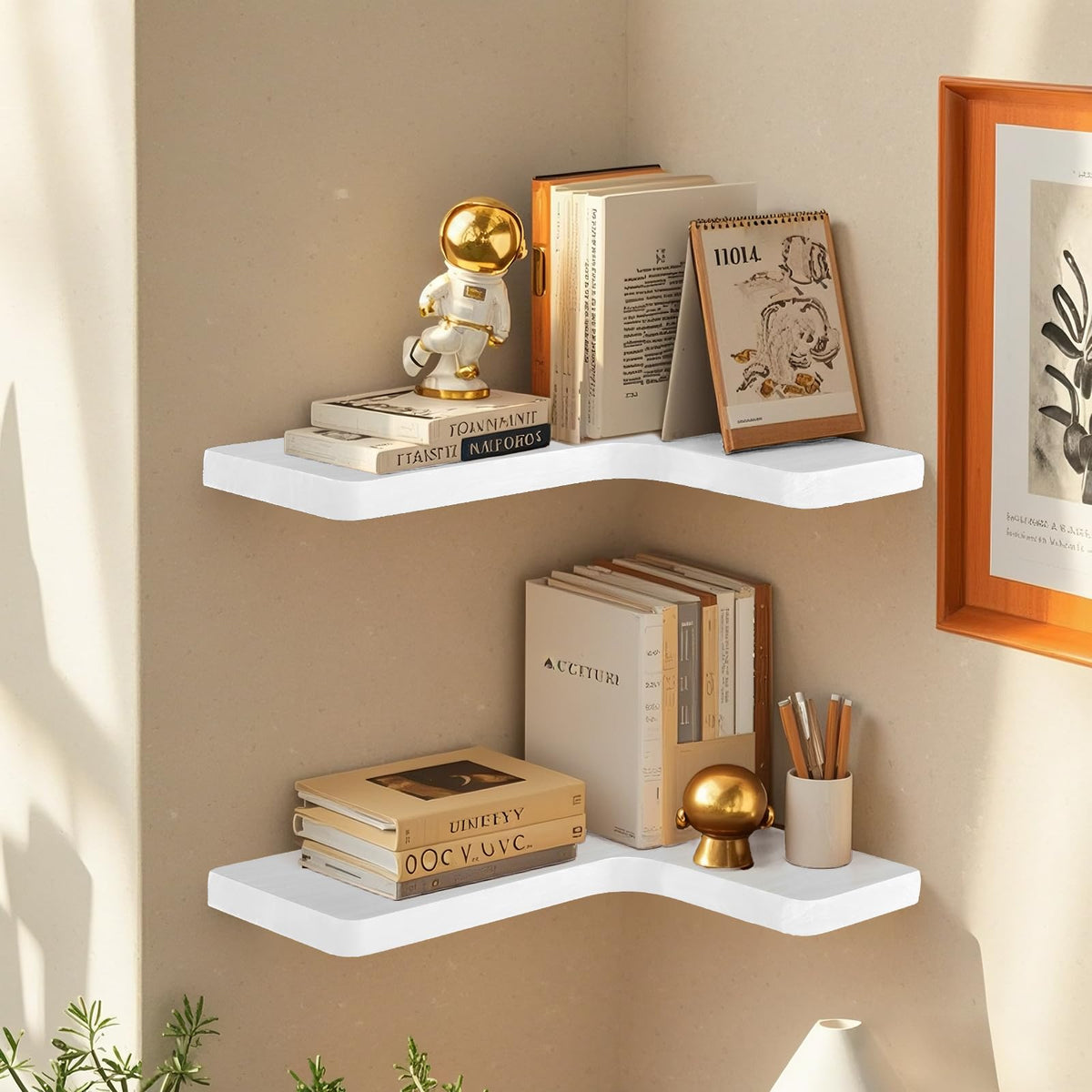 Jubilander kitchen floating shelves display jars and spices neatly.