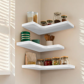 Jubilander nursery wall shelves store toys and keepsakes in a tidy corner.