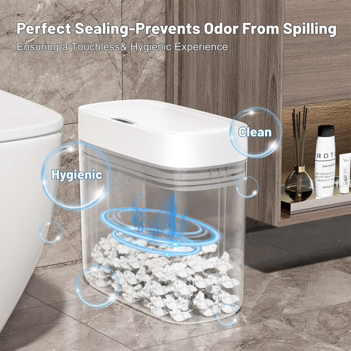 JUDRDO odor-seal lid helps keep rooms fresh and tidy.