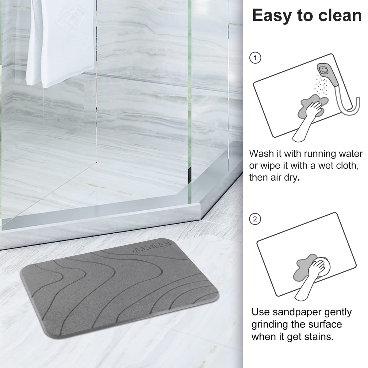 JUERLEN anti-slip mat prevents slips on bathroom floors