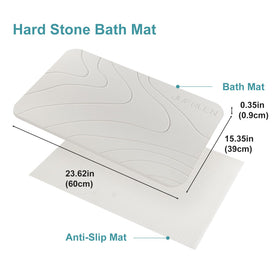 JUERLEN two-pack shown with anti-slip underlay for safer bathroom surface.
