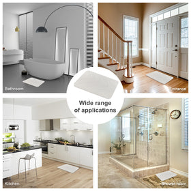 JUERLEN mat on bathroom floor demonstrates fast drying and easy maintenance.