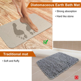 JUERLEN diatomite mat demonstrates quick-dry, absorbent performance after showers