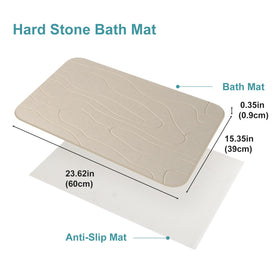JUERLEN anti-slip rubber-base shower mat on a bathroom floor