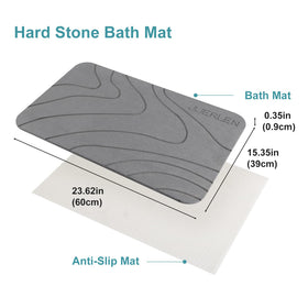 JUERLEN two-pack bath mats with textured surface for quick water shedding