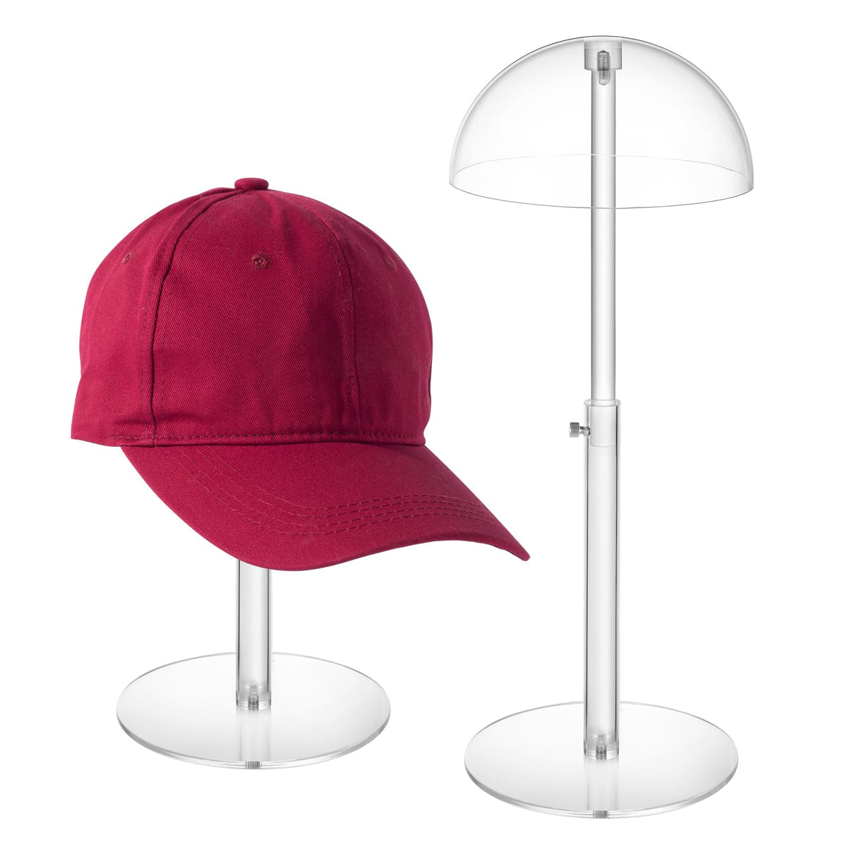 JUESHA clear acrylic hat display stand with dome-top preserves hat shape
