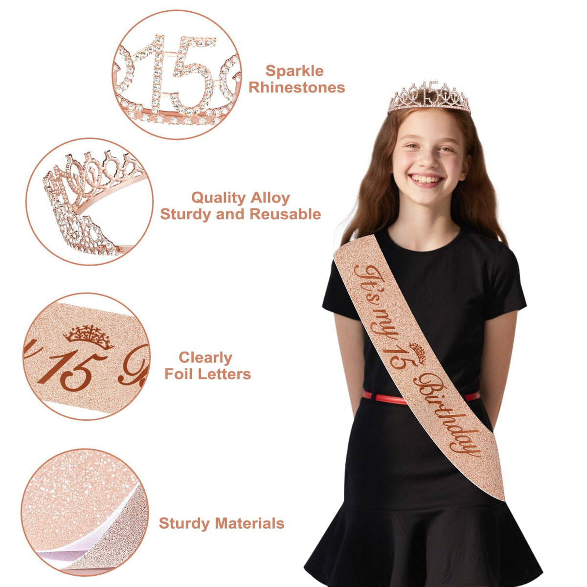 Juesly 15th birthday cake topper creates a focal moment