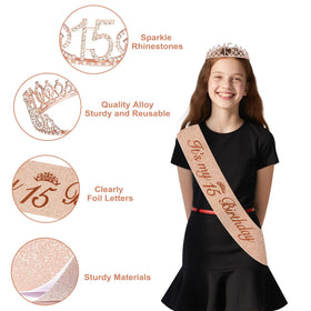 Juesly 15th birthday cake topper creates a focal moment