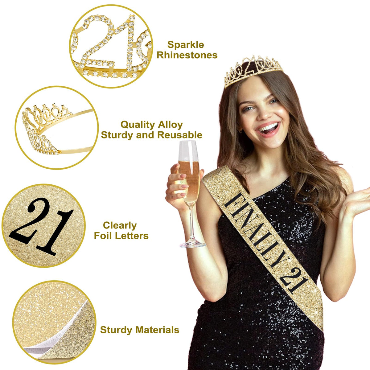 Juesly 21st cake topper marks the milestone with a polished look.