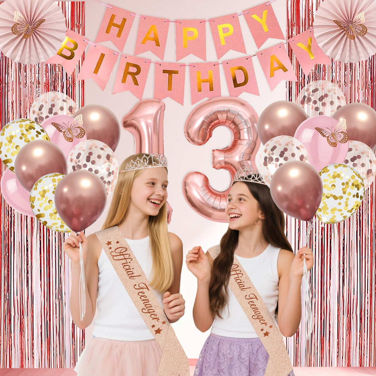 Juesly 40 inch 13th birthday balloon stands tall as a centerpiece