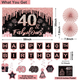 Juesly 40th birthday sash with glitter accents for a stylish look.