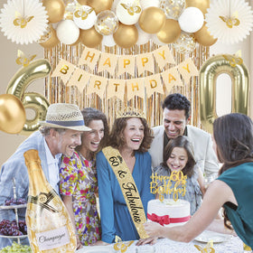 Juesly 60th birthday sash and crown for a glamorous moment