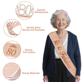 Juesly 80th birthday cake topper creates a focal celebratory accent.