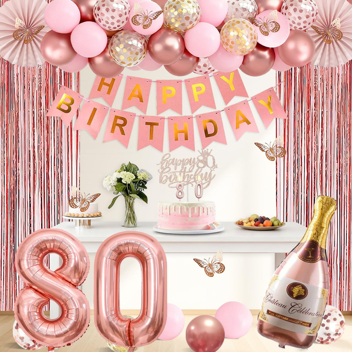 Juesly 80th birthday candles add shimmering, milestone-worthy glow to the cake.