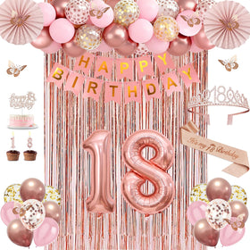 Juesly Happy 18th Birthday banner enhances a stylish backdrop