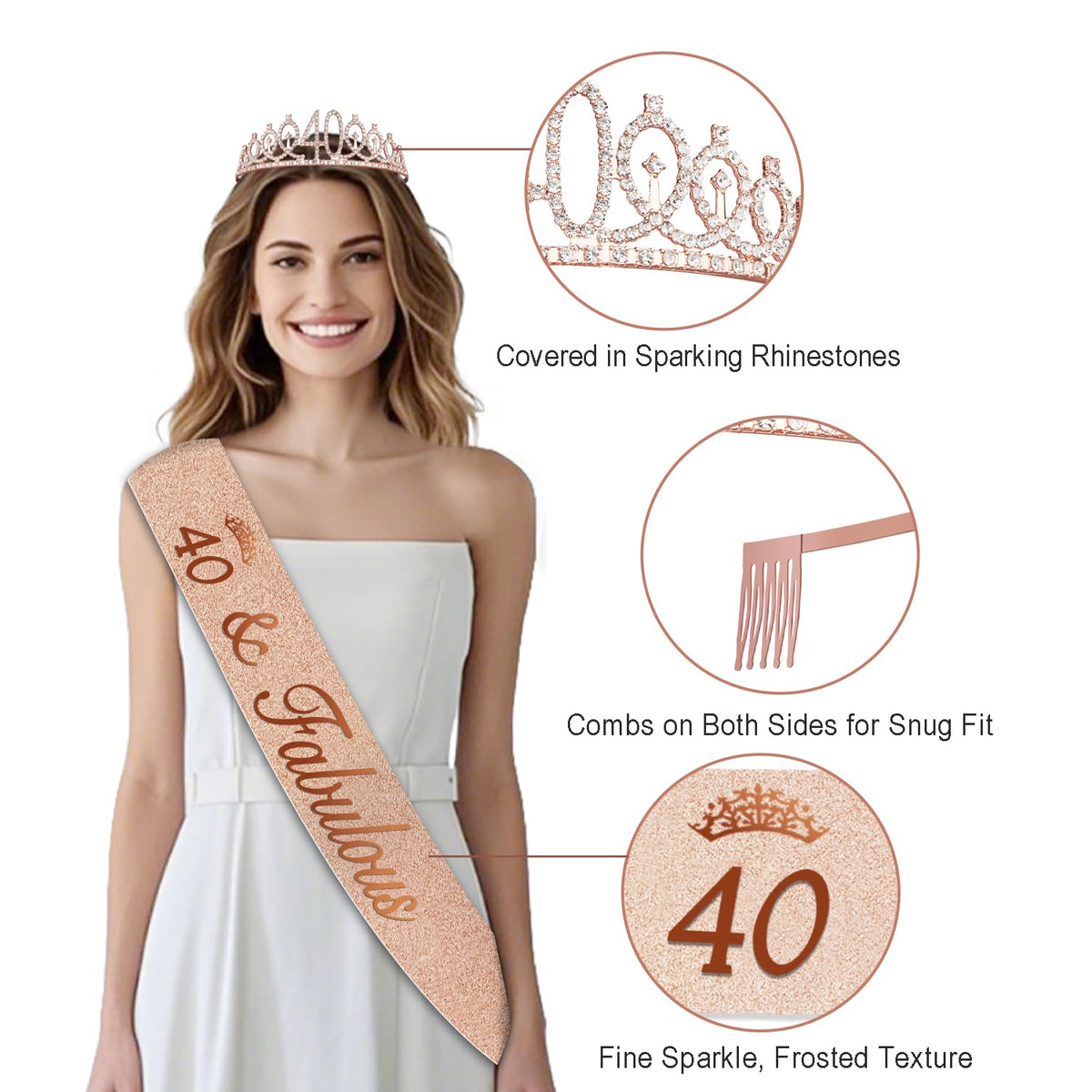 Juesly Happy 40th banner enhances celebration visuals for sharing moments.