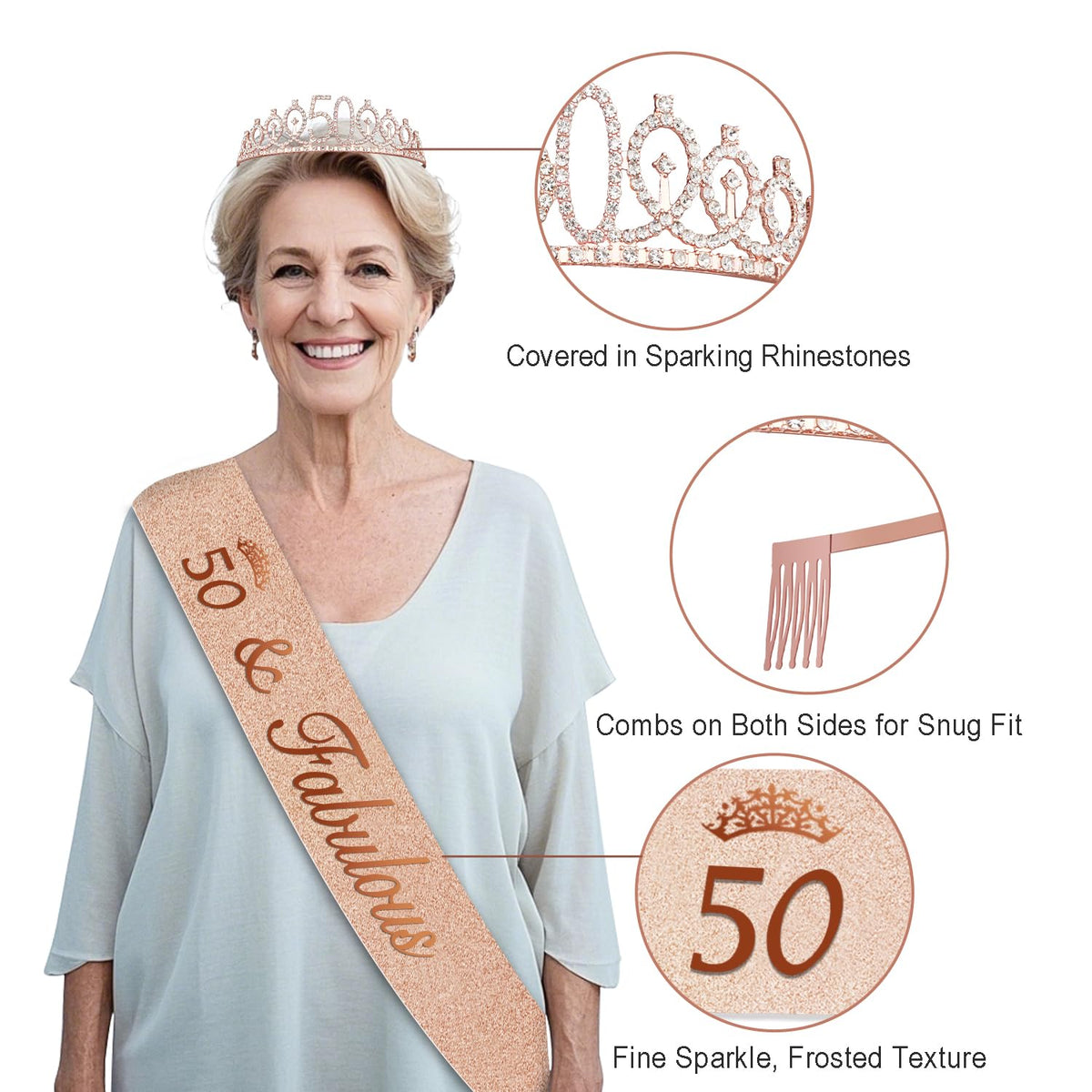Juesly Happy 50th banner for a stylish welcome