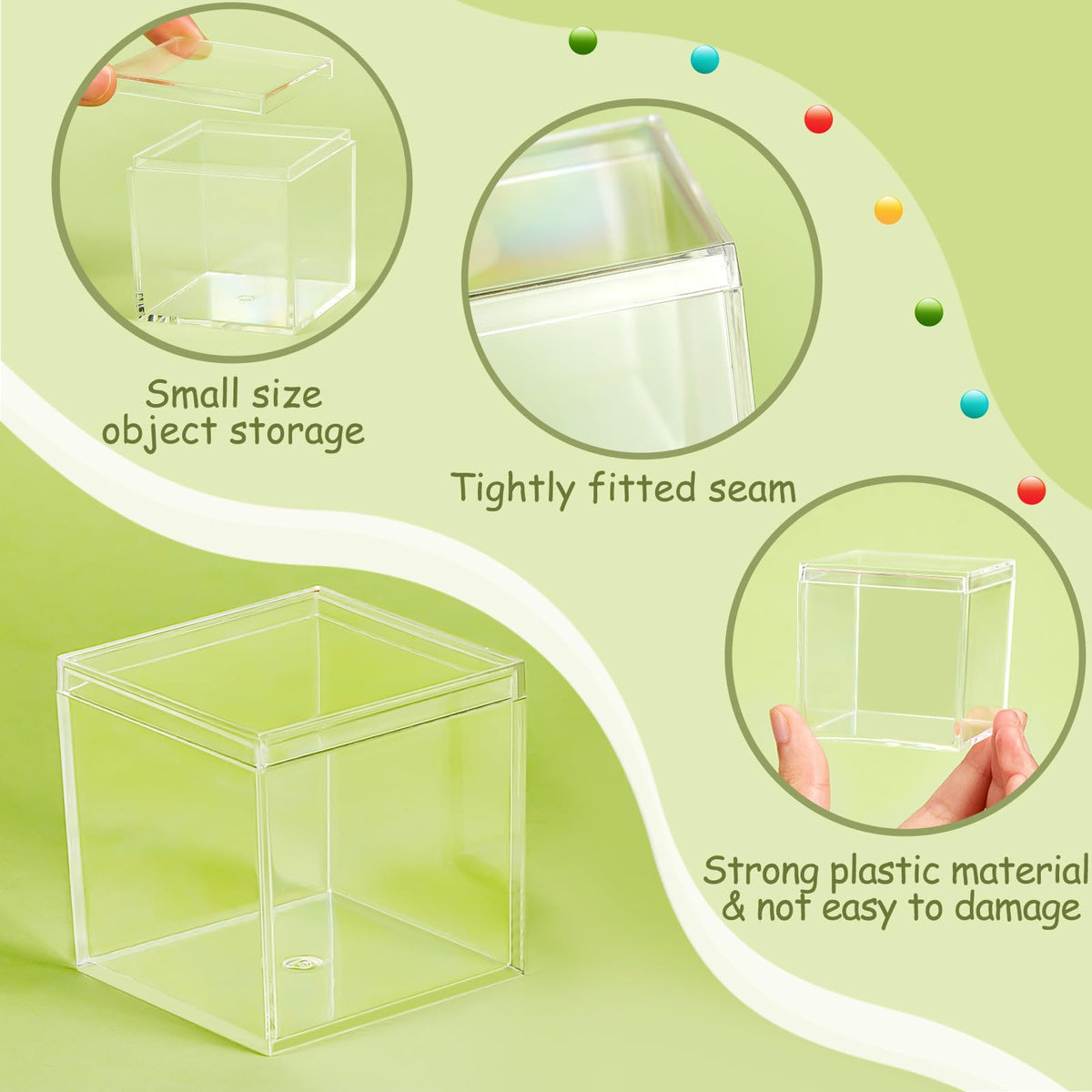 Juexica small storage box clear for cosmetics, jewelry, and tiny accessories.