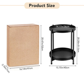 JuheBoxia foldable two-tier round side table compact design – fits small spaces with ease.