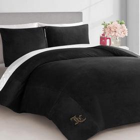 Stylish Juicy Couture bedroom setup featuring the velvet bedding.