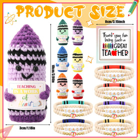 Juinte handmade crochet doll in soft wool brightens a desk or shelf.