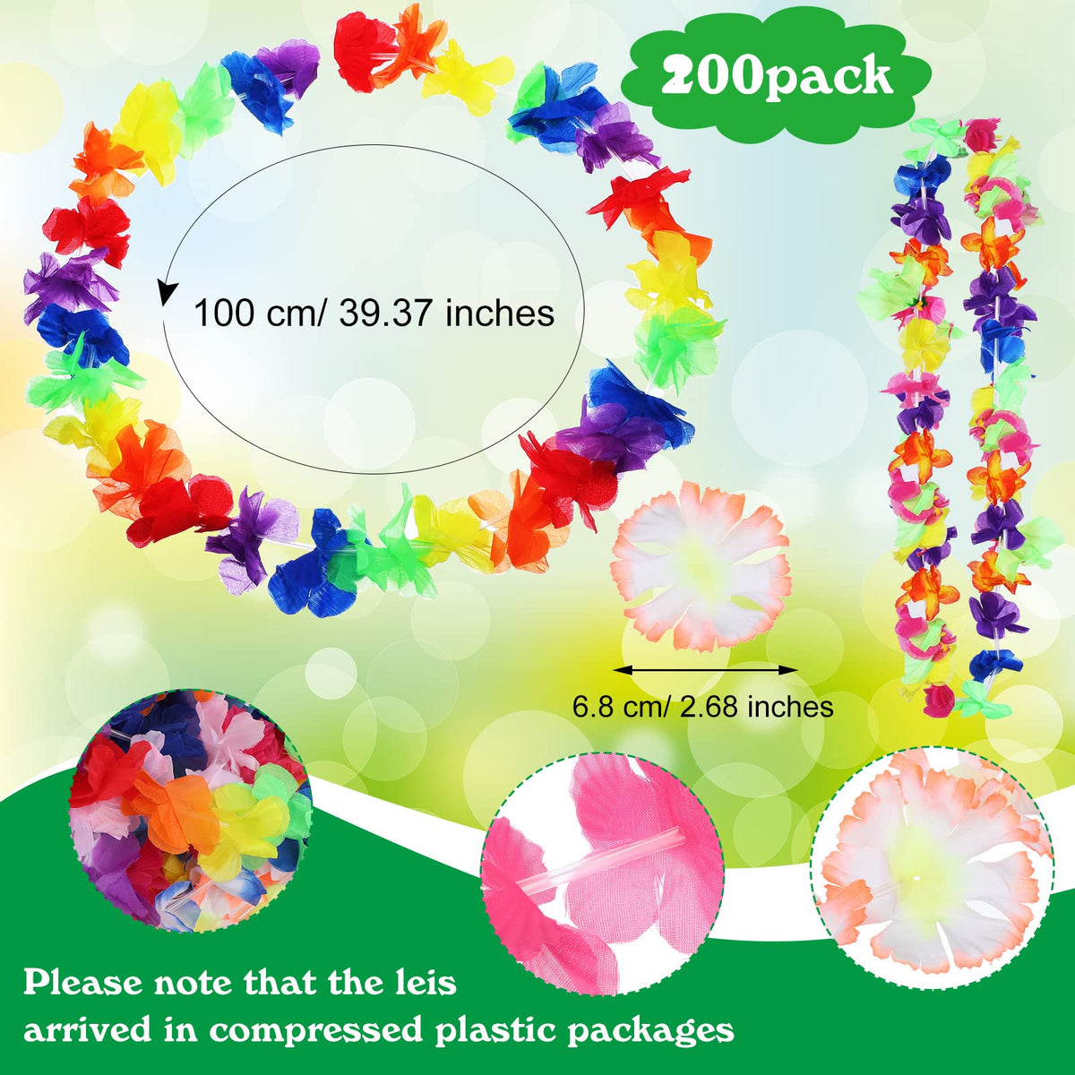 Juinte leis with vibrant colors ideal for beach parties and tropical celebrations.