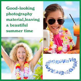 Juinte flower leis necklace measuring 100 cm fits most guests at parties.