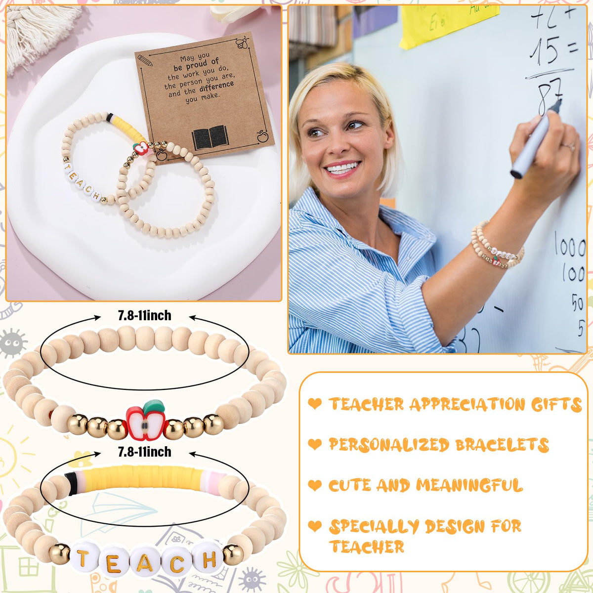 Juinte teacher gifts pencil doll collection 4 adds playful decor to shelves