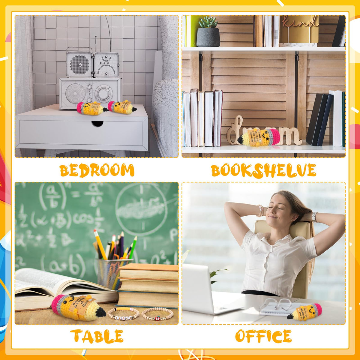 Juinte pencil doll collection 6 finishing touch for classroom or home display