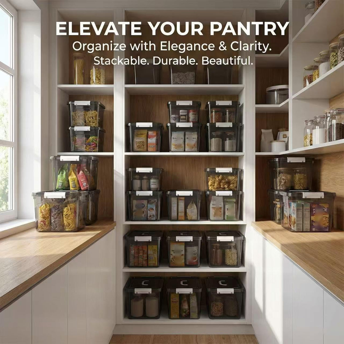 JUJIAJIA bathroom and pantry organization with these bins.