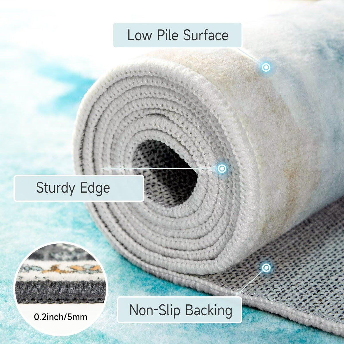 JUKAMO hallway runner ideal for entryways with anti-slip