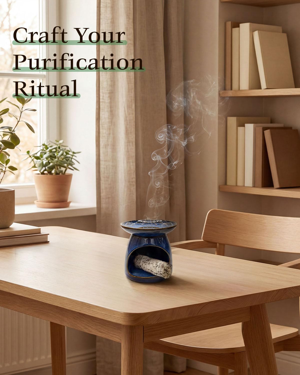 JUL WIND Wide Chimney Burner promotes smoke diffusion and larger materials.