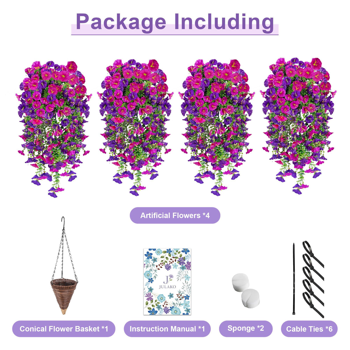 Julako easy assembly silk flowers for quick decorating