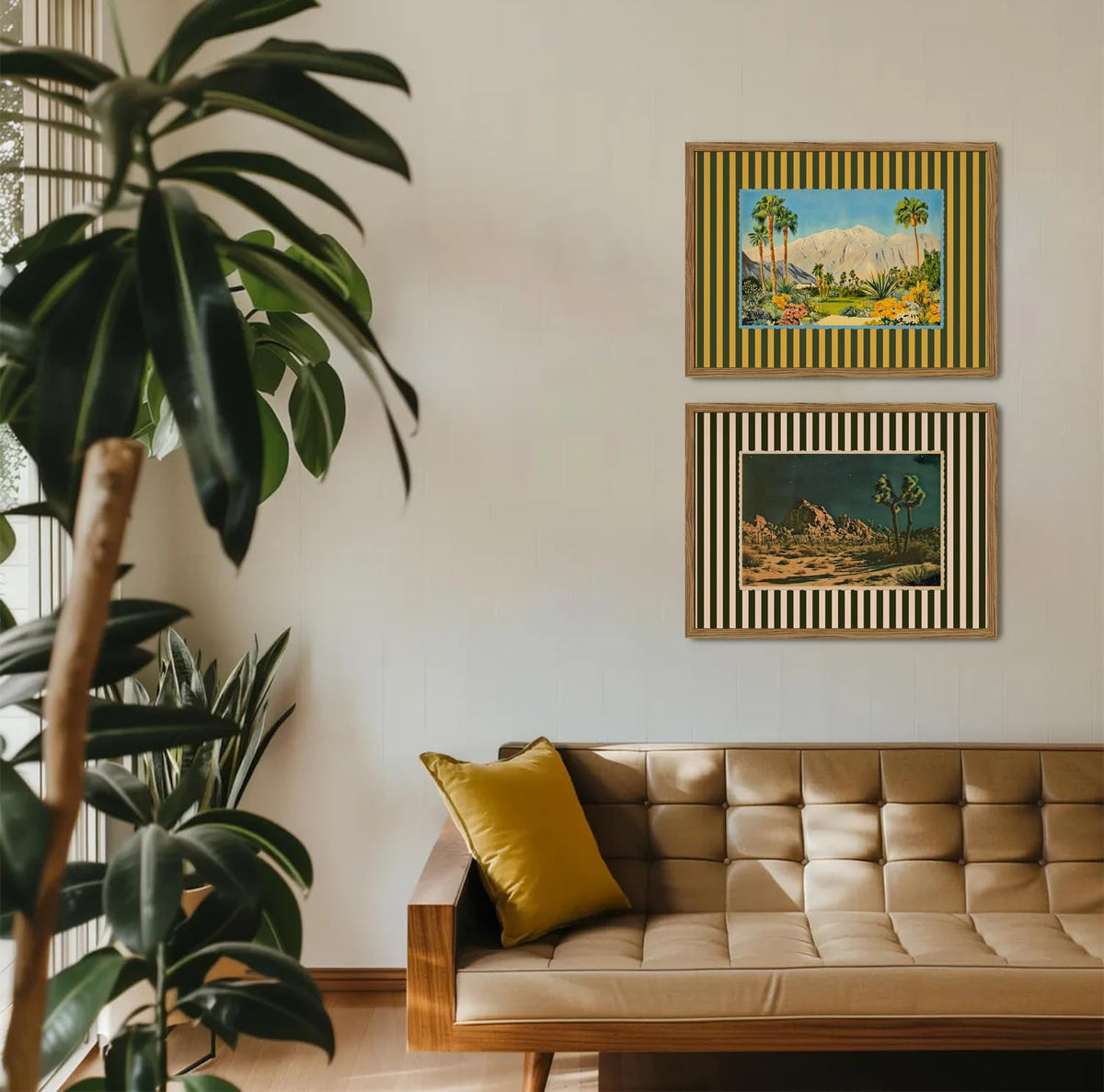 Julaydi framed desert mountains print with nostalgic postcard styling