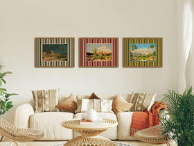 Julaydi framed tropical oasis print adds calm to the bedroom
