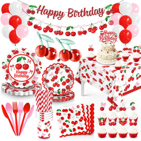 julyshy cherry banner glittery and festive for birthday setup