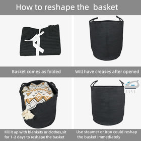 JUNBOLE black decor friendly basket blends with home interiors